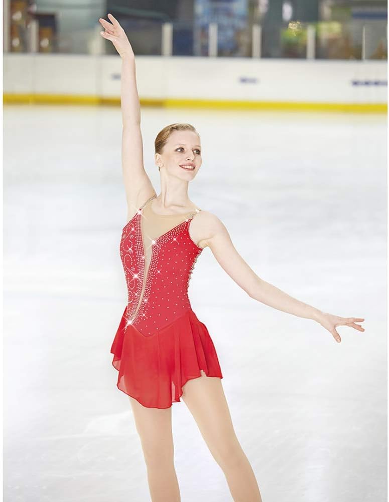 Girls' Figure Skating Competition Dress Professional Ice Skating Clothes Handmade Crystal Gymnastics Ballet Skirt
