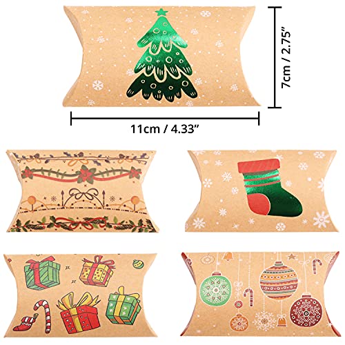 Belle Vous Petite Boite Cadeau Carton (Lot de 50) - 10 Ballotins de Noel 11 x 7 cm - Boite Bonbon Noel, Petite Boîte Cadeau, Boîte à Bijoux & Décorations de Noël - Image 3