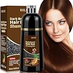 Dark Brown Hair Dye Shampoo 3 in 1, Colorante Nero per Donna Uomo,Colorante Capelli Istantaneo, Shampoo Capelli Colorati,Hair Color- Naturale-per Capelli 500ML(Marrone Scuro)