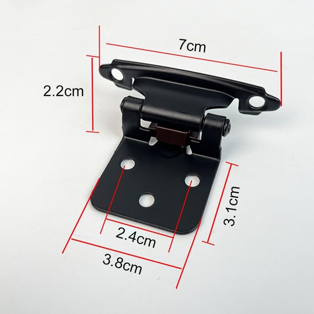 Brass Gold-Black Self-Closing Cabinet Hinges 38mm Inset Doors – Heavy-Duty 1.5mm, Quiet -Close, Install No Mortise Required, 6-Pack(Is black)