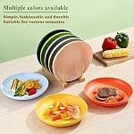 Berglander 9 Inch Plastic Deep Dinner Plates Set of 8 Colors, Reusable and Sturdy Unbreakable Dishes Set for Pasta Bowls,Ramen,Drop Resistant, BPA Free Dinnerware Microwave Safe Dishwasher Safe - Image 2