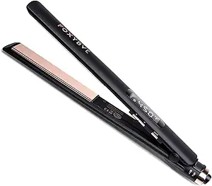 FoxyBae Titanium Flat Iron - TRES Sleek Hair Straightener - Digital Temperature Control - Auto Shut Off - Professional Hair Straightening Tool