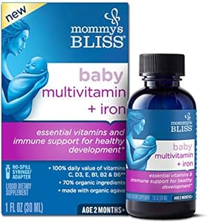 Mommy's Bliss Baby Multivitamin + Iron, Daily Essential Vitamins for Immune Support, Healthy Growth & Bone Development*, Age 2 Months+, 30 ml, Liquid