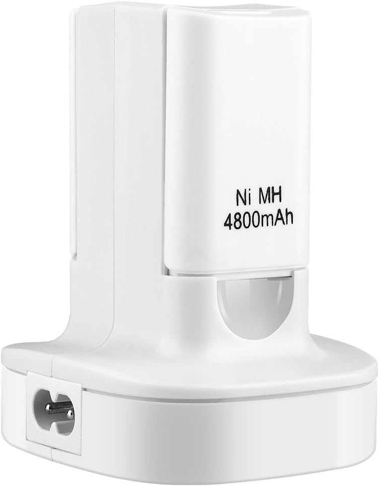 Rechargeable Battery Charger for XBOX 360,Galexh SHY04 Dual Charging Dock with Two 4800mAh Rechargeable Battery for Xbox 360 Controller(White)