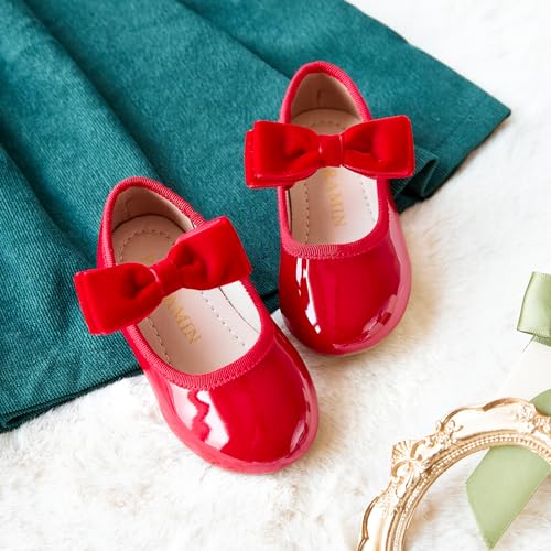 Image of PHIRAMIN Toddler Flower Girl Dress Shoes - Little Girl Mary Janes Flats Wedding