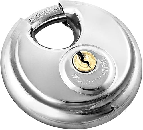 Miniatura 4 de QWORK Cerraduras de disco, paquete de 2 cerraduras de almacenamiento de disco con llave de acero resistente para unidad de almacenamiento, grillete