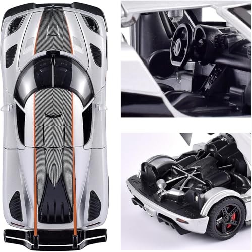 Image of Koenigsegg One Toy Car 1:32 Exclusive Alloy Metal Pull Back Die-cast Car Diecast Metal Pullback Toy car with Openable Doors & Light, Music Boys Gifts Toys for Kids【Colors as Per Stock】