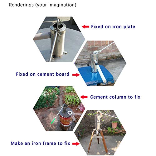 Hand Well Pump Manual Deep Water Pump With 10 Leather Bowls, 32Ft Maximum Lift Manual Water Transfer Pump Boost Fountain For Outdoor, Yard, Pond, Garden Decoration Kit #TOP2