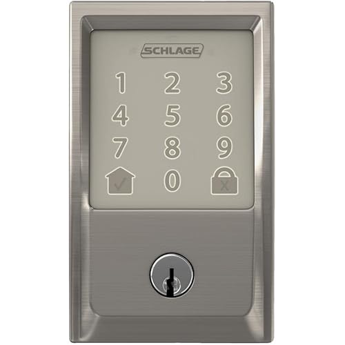 Satin Nickel Electronic Encode WiFi Deadbolt, with Century Trim