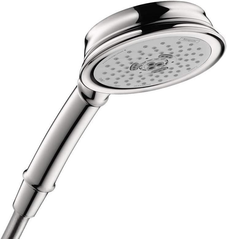 Buy 1 get 1 hansgrohe Croma 100 Classic Easy Install 5-inch Handheld Shower Head Classic 3 Full, Pulsating Massage, Intense Turbo 04072000