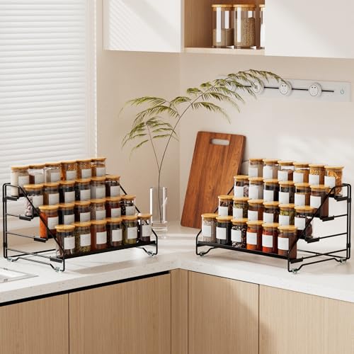 Jolitac 4-Tier Spice Rack Organizer, Depth Adjustable Step Shelf, Metal Spice Rack Perfect for Cabinet, Countertop & Pantry Storage | Enhances Kitchen Visibility and Organization | 1 Pack - Image 8