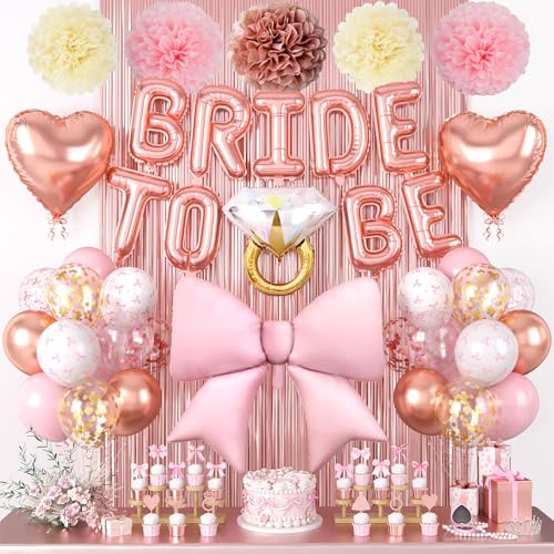 Image of Rose Gold Bachelorette Party Decorations,Bride To Be Bridal Shower Balloons