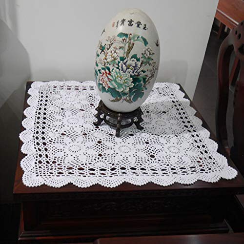 Damanni White Cotton Handmade Crochet Lace Table Cloth Doilies Doily,Square,23 Inch #TOP3
