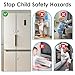 AJOSY 5 Pack Child Proof Refrigerator Lock, Baby Proofing Cabinet Locks, Oven Lock Child Safety. Adhesive Fridge Locks for Kids, Dishwasher, Cupboard, Closet Doors - No Drilling or Tools (Grey)