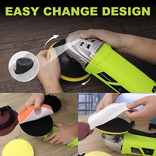 Comoware Buffer Polisher For Car Detailing, 7 Inch/6 Inch Car Buffers And Polishers Kit, 6 Variable Speed 600-4000 Rpm, 1300W Car Polisher, Polishing Machine For Sanding, Polishing, Waxing #TOP6