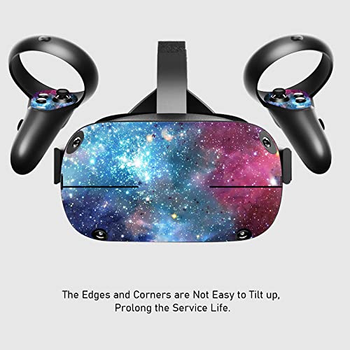 Oculus Quest VR Headset and Controller Sticker, Vinyl Decal Skin for VR Headset and Controller, Virtual Reality Protective Accessories - Starry Galaxy