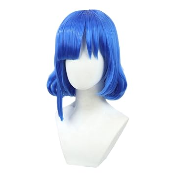 Yamada Ryo Cos Wig Blue شعر قصير صناعي 35 سم Yamada Ryo-BLU