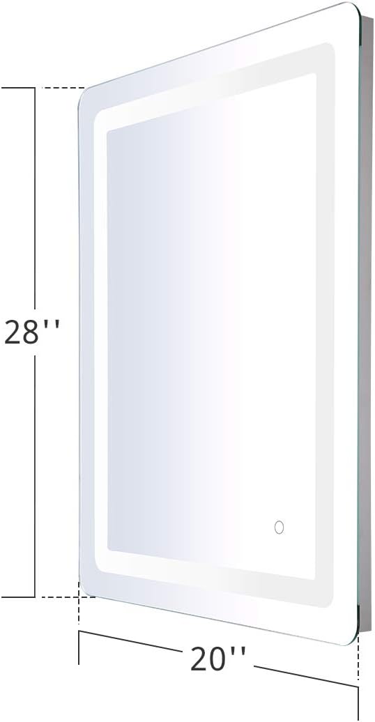 Buу 2 gеt 3 Cozy Castle Bathroom Mirror with LED Lights Lighted Wall Mounted Backlit Makeup Vanity Frameless Large Size 28x20 inch Rectangular, Horizontal/Vertical, Warm White/Daylight Lights, Memory Touch Button Chеареѕt 🛒 Cozy Castle Bathroom Mirror with LED Lights Lighted Wall Mounted Backlit Makeup Vanity Frameless Large Size 28x20 inch Rectangular, Horizontal/Vertical, Warm White/Daylight Lights, Memory Touch Button