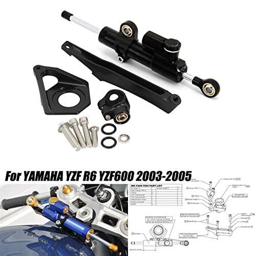 EAMOM Kit de montagem de suporte de amortecedor ajustável de alumínio CNC para YAMAHA YZF R6 YZF600(