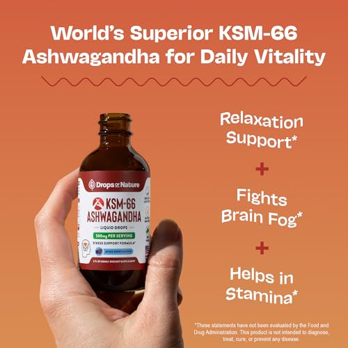 KSM-66 Ashwagandha Liquid Drops – Vegan, GMO Free & Fast Absorbing Form – Ashwagandha Supplements for Daily Wellness Support – Promotes Focus and Clarity – Supports Daily Vitality (Mixed Berry, 60ml) - Image 3