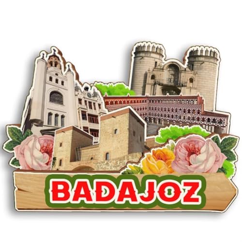 Badajoz - Imán 3D para nevera, diseño de ciudad, recuerdo de ciudad, calcomanías para nevera, hogar, cocina, pizarra blanca