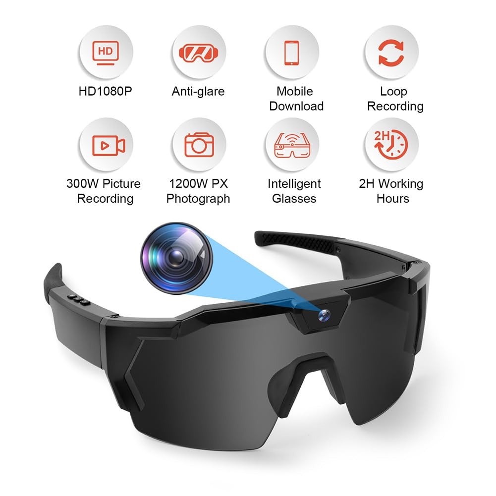 Okulary wideo HD kamera sportowa inteligentna kamera sportowa okulary zewnętrzny rejestrator kierowcy kamera spacerowa B