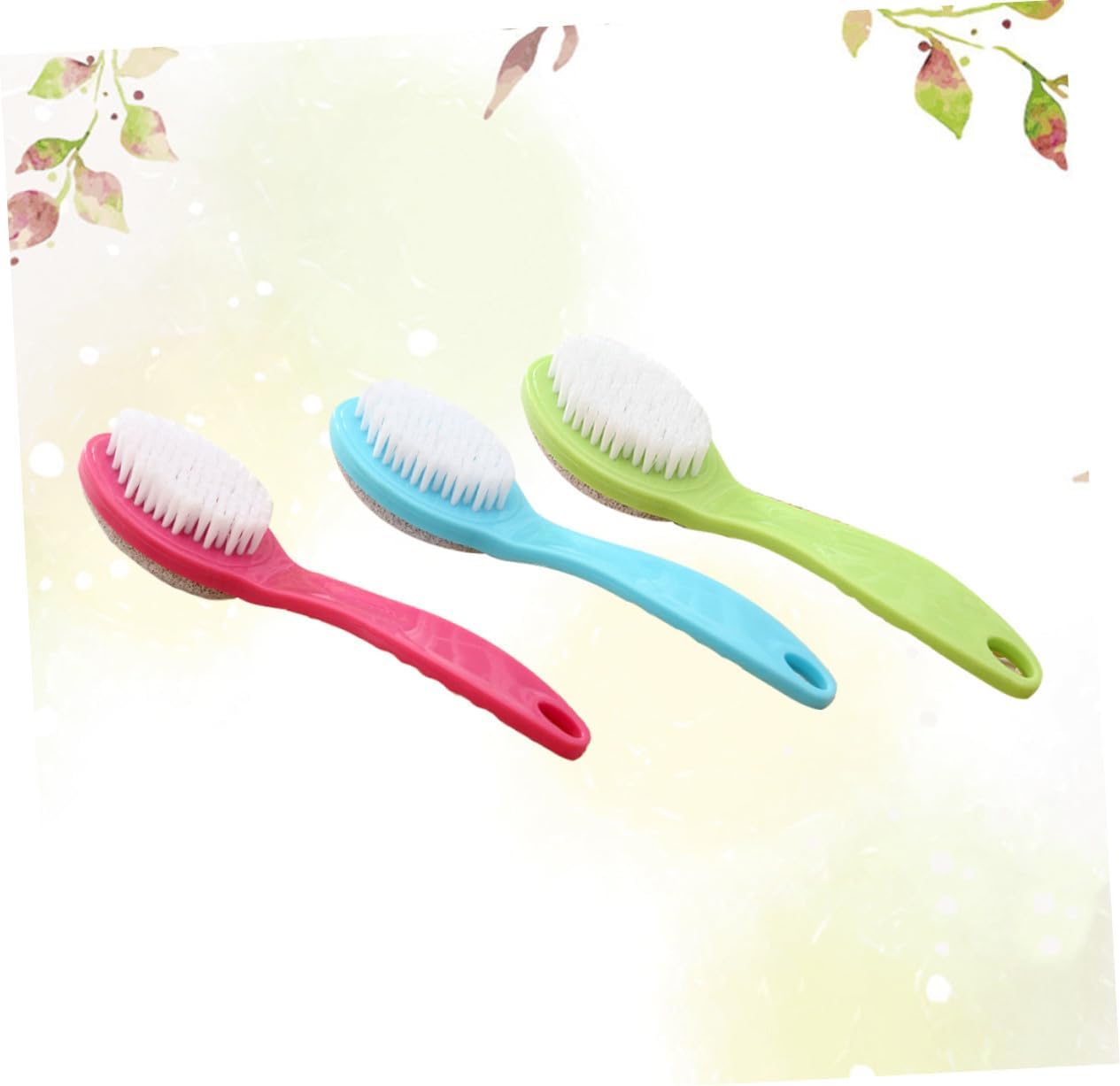 3Pcs Multifunctional Pedicure Scrubber Feet Files Callus Removing Tool with Dual-Sided Natural Pumice Stone for Dead Skin Removal Ergonomic Design in Rosy Blue Green