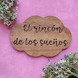 EVYRE | Placas Decorativas Pared | Forma De Nube, Mensaje Personalizado | Adhesivo Incluido | Decoracion Habitacion |Cartel Personalizado | Regalos Personalizados Para Decoración Pared | Placa Grabada