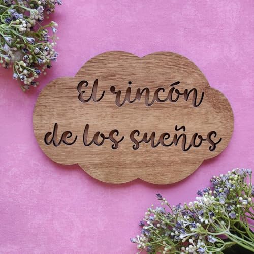 EVYRE | Placas Decorativas Pared | Forma De Nube, Mensaje Personalizado | Adhesivo Incluido | Decoracion Habitacion |Cartel Personalizado | Regalos Personalizados Para Decoración Pared | Placa Grabada