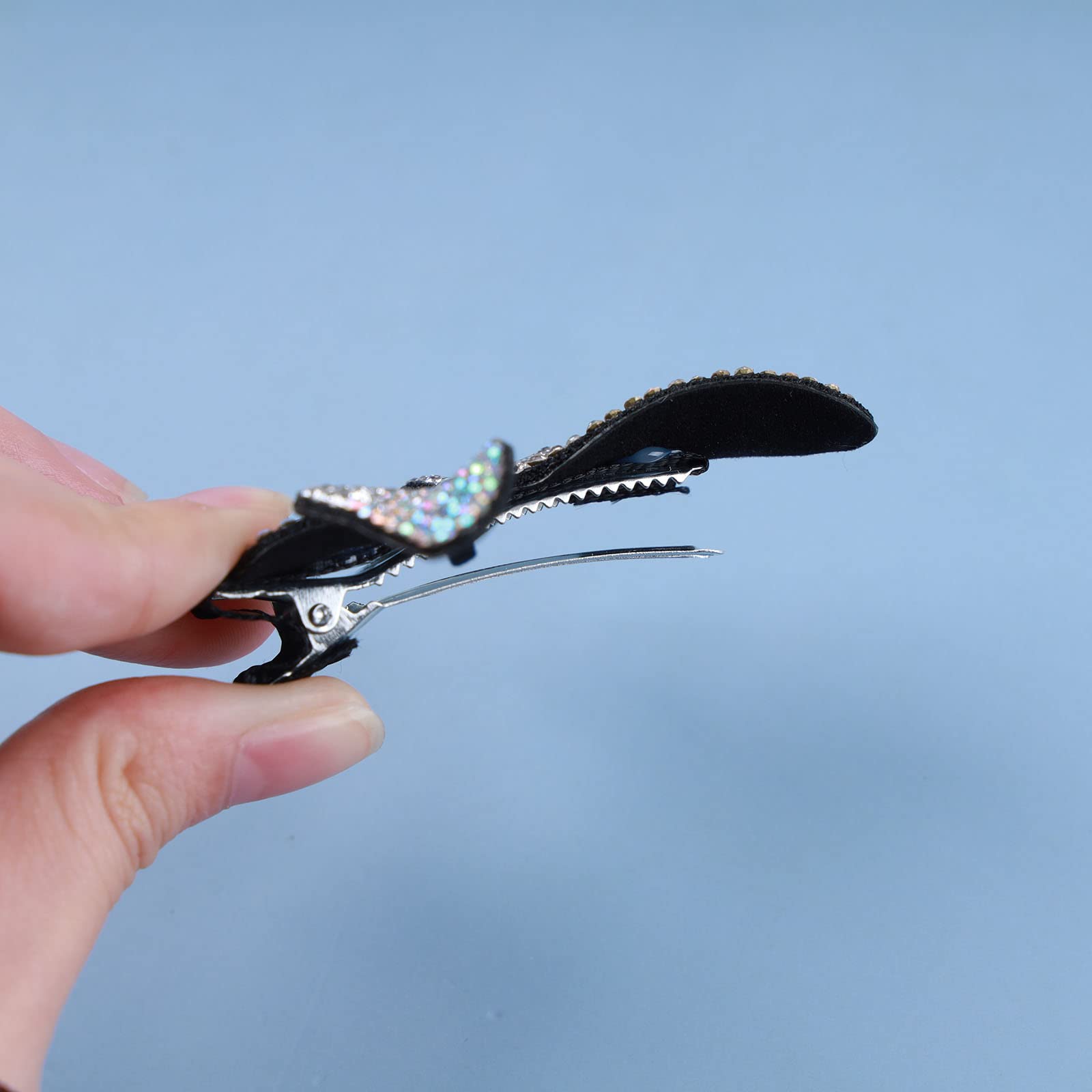 Inilbran Pince à tête de papillon en strass vintage Barrette à cheveux papillon en cristal argenté Barrette en épingle à cheveux papillon en cristal brillant Coloré Cz 3D Pince à tête de