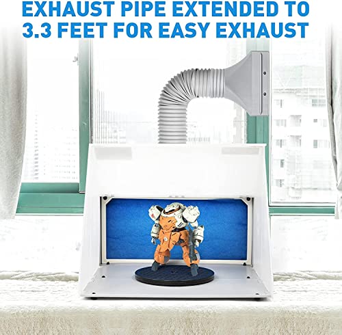 Autolock Airbrush Lighted Hobby Spray Booth Kit, Paint Booth With 3 Led Lights And 2 Pieces Filter And Filter Hose, Large Capacity Portable Spray Booth For Model Cake Craft Nail Toy Part #TOP2