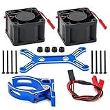 RC Car Toys For X-Maxx 6S 8S For Arrma For Kraton For Outcast 1/5 Dual Cooling Fan 4985 1717 Motor Heat Sink Kit RC Car Upgrade(Blue)