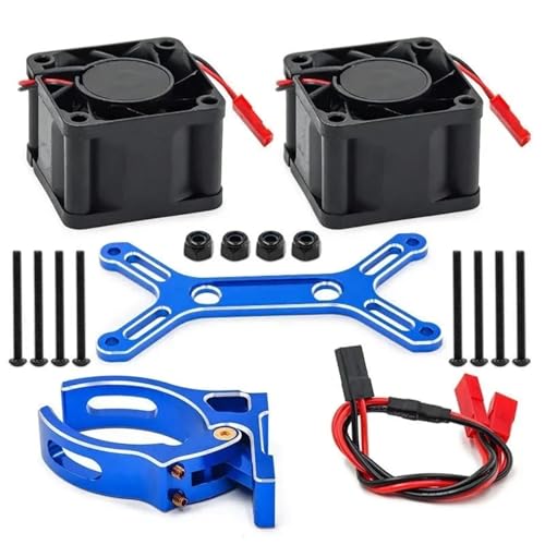 RC Car Toys For X-Maxx 6S 8S For Arrma For Kraton For Outcast 1/5 Dual Cooling Fan 4985 1717 Motor Heat Sink Kit RC Car Upgrade(Blue)