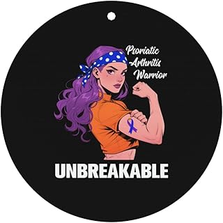40 PCS Psoriatic Arthritis Awareness Strong Warrior Support Car Air Fresheners Cards Set, Multi-Pack Scented Cards, Long-Lasting Auto Fragrance Cards for Vehicle, Home & Office Round Shape