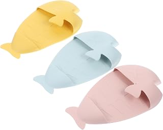 DECOMELODY 4 Piezas Soportes para Platos de Cocina Engrosados Antiescaldaduras Resistentes al Calor con Colores Beige Rosa y Azul Clips Antideslizantes para Microondas y Horno