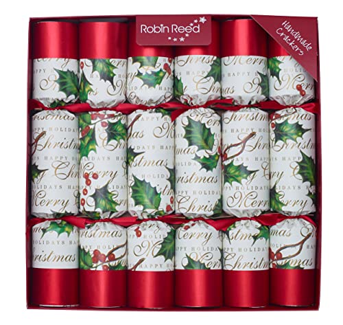 12 x 12 Ribbons and Holly Christmas Crackers by Robin Reed (628)