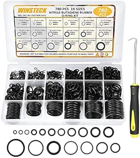 O Ring Assortment Kit, Rubber O Ring Set 780 PCS with 180°Full Pick & Hook Tool, 18 Sizes Universal Nitrile Rubber Pressure Washer O Ring Kit for Hose, Faucet, Automotive, Air and Gas Sealing Repair
