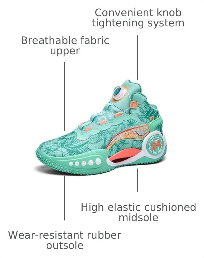Image of Men's High-Top Basketball Shoes Anti-Slip and Wear-Resistant Soles Running Shoes Graffiti Design Fashionable Sports Shoes