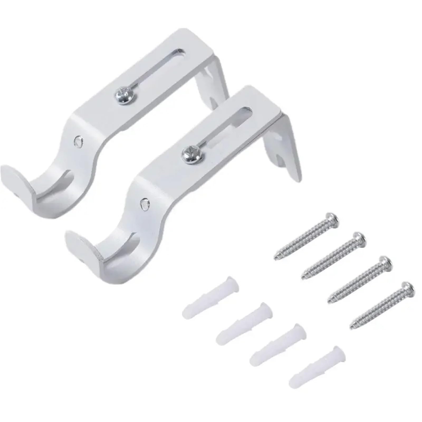 Gbrcen Curtain Rod Brackets 6pcs Curtain Rod Holder Portable Single Rod Bracket For WallCurtain Rod Bracket Curtain Rod Support Hanger For 1inch Curtain(White)