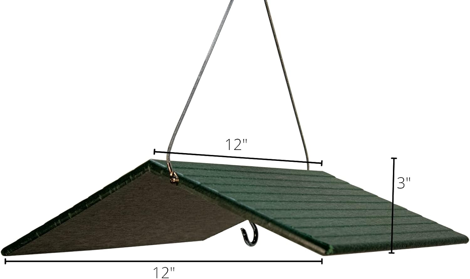 JCs Wildlife Poly Weather Cover - Rain Guard - Hang Bird Feeder or House Underneath for Protection from Rain or Snow - Easy to Clean and Use (Large, Green)