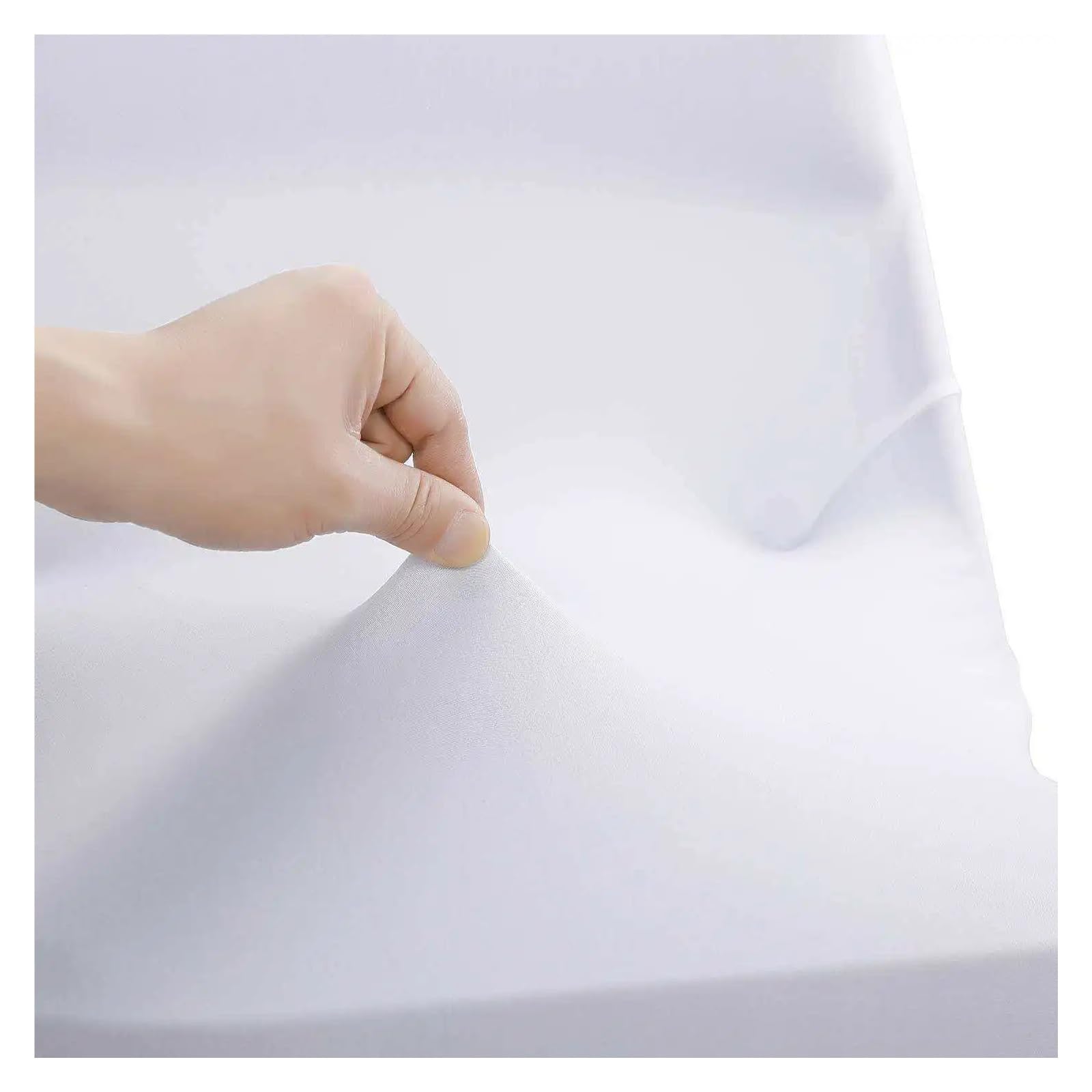 Coprisedie pieghevoli elasticizzate for sedie da banchetto e feste, in spandex nero, matrimonio, 10 pezzi(White)
