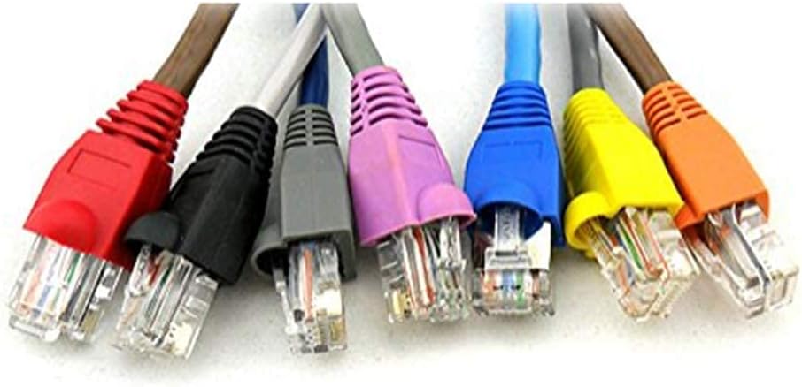 Accessbuy 200 Pack Cat6 Cat6e Cat5 Cat5e Rj45 Ethernet Network Cable Strain Relief Boot Cable Connector Plug Boot Cover Mixed Color (White,Gray,Red,Black,Purple Blue,Green,Yellow,Orange,Dark Gray)