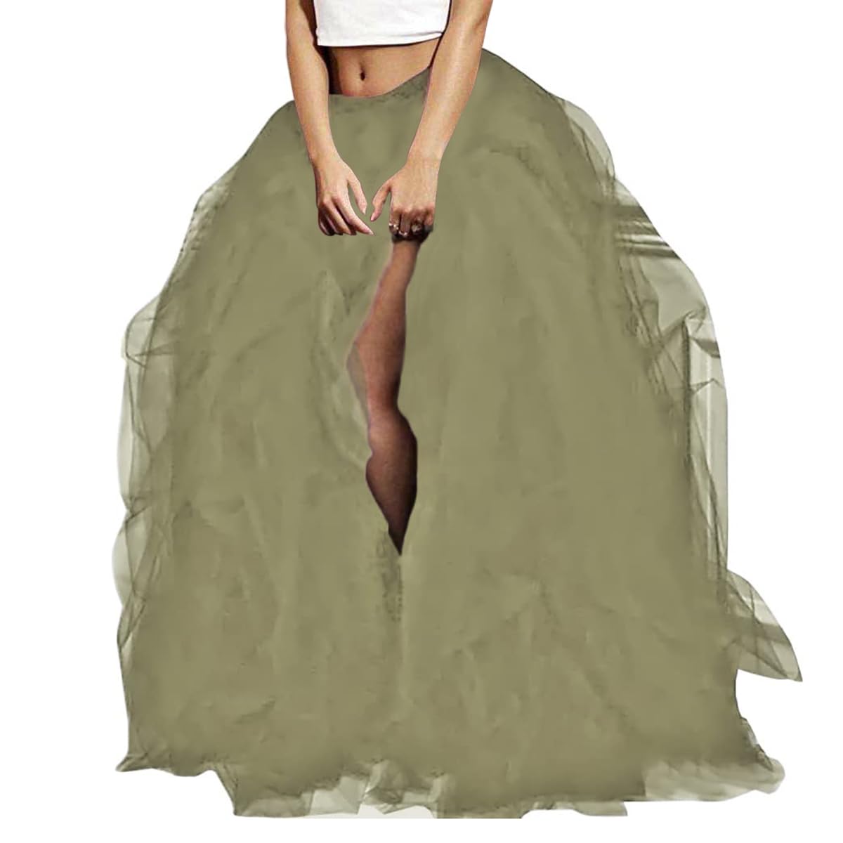 WDPL Wedding Planning Women's Long Maxi Tulle Special Occasion Bustle Night Out Skirt