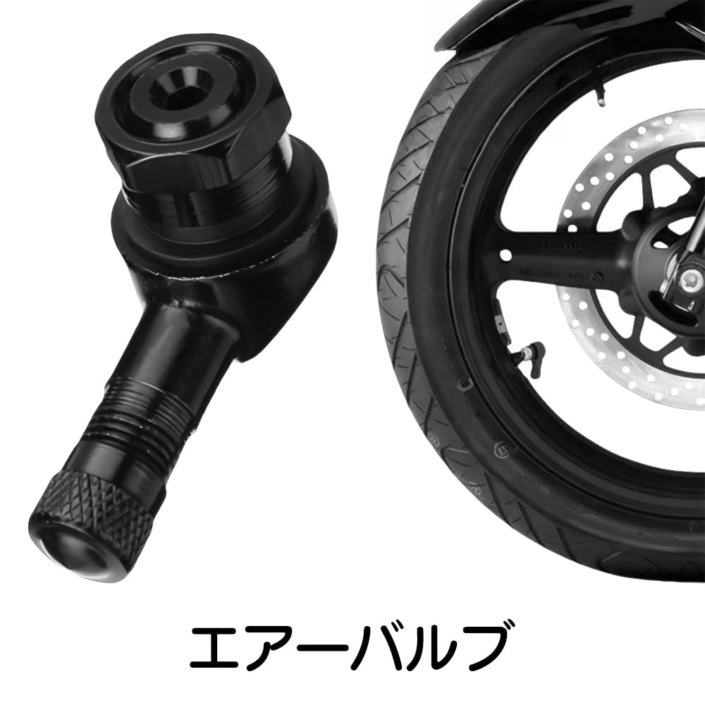ステム タイヤバルブ 2個セット エアーバルブ 90度 アルミ合金製 ユニバーサルホイール クランプインバルブ 軽量化 自動車タイヤ用 - 5