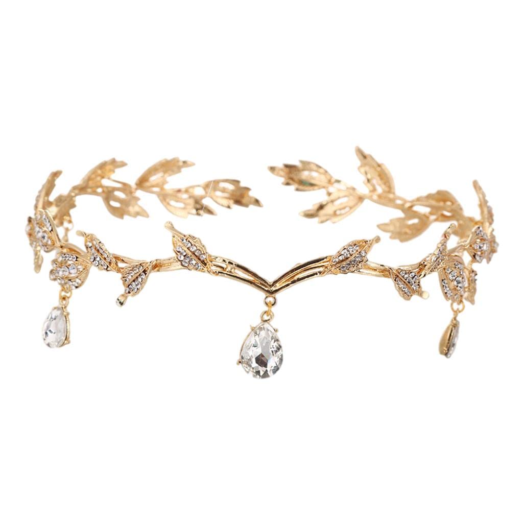 Forehead Chain Headband Crystal Crown for Hair Jewelry Ornament Gold-image-2
