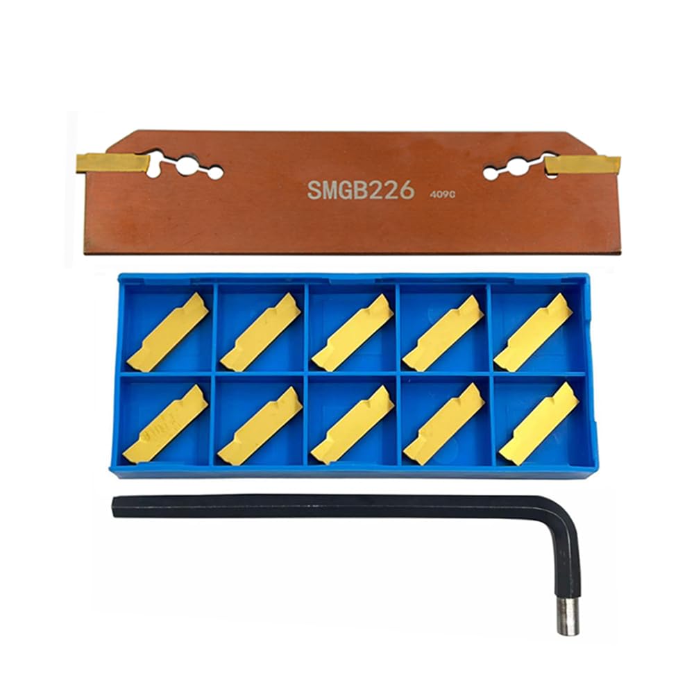 SMGB226 Grooving & Parting Tool Set – Includes 12x MGMN200 Carbide Inserts Ideal for Stainless Steel · High-Value Kit