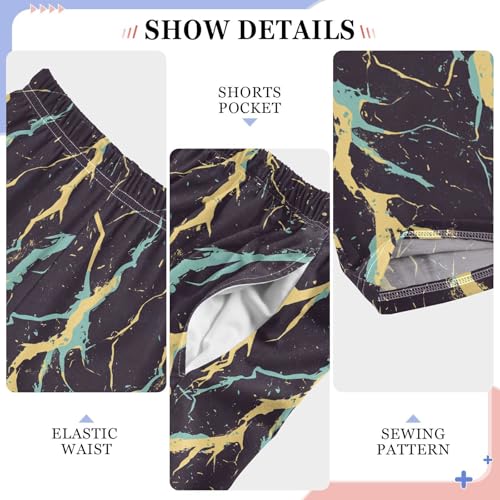 Boys' Pants Yellow Green Lightning Bolts Long Bottoms Jogger Pants Elastic Waist Trousers with Pockets S-XL4