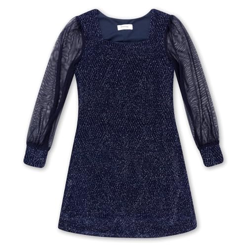 Speechless Girls' Long Sleeve Glitter Knit A-line Party Dress2