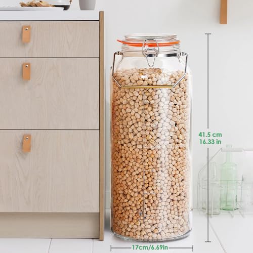 Qianfenie 2 Gallon Glass Jars with Airtight Lid, Wide Mouth with Handle by Qianfenie - Used condition - Image 3