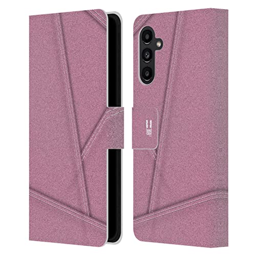 Housse cuir Samsung A13 5G anti-rayure avec porte-carte et motif floral Rose